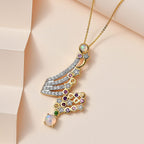 GP Celestial Collection - Ethiopian Welo Opal Pendant with Chain (Size 20) in 18K Vermeil YG Plated Sterling Silver 2.55 Ct, Silver Wt. 8.03 Gms