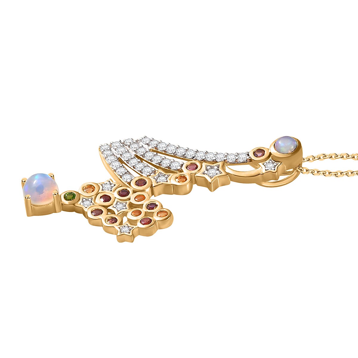 GP Celestial Collection - Ethiopian Welo Opal Pendant with Chain (Size 20) in 18K Vermeil YG Plated Sterling Silver 2.55 Ct, Silver Wt. 8.03 Gms 4248641 5