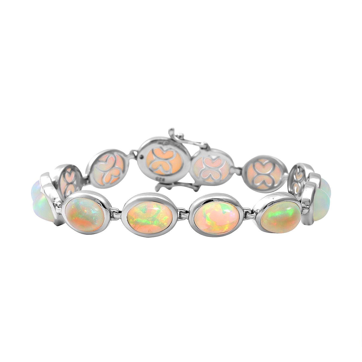 Ethiopian Welo Opal Bracelet (Size - 7.5) in Platinum Overlay Sterling Silver 17.25 Ct, Silver Wt. 14.00 Gms 8962610 5