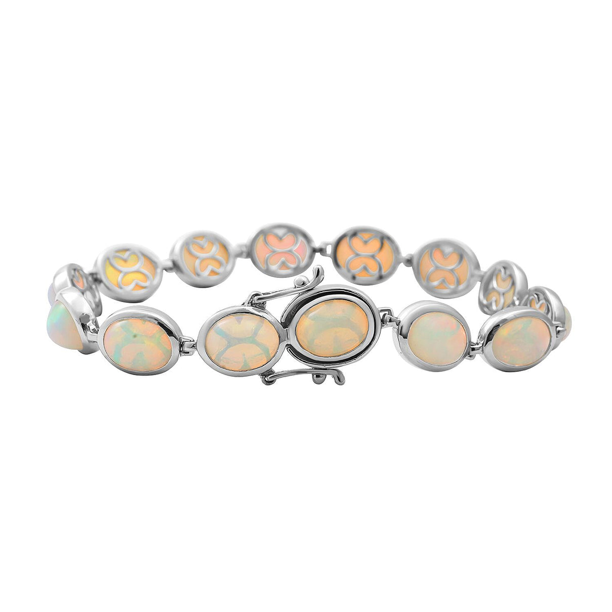 Ethiopian Welo Opal Bracelet (Size - 7.5) in Platinum Overlay Sterling Silver 17.25 Ct, Silver Wt. 14.00 Gms 8962610 3
