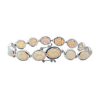 Ethiopian Welo Opal Bracelet (Size - 7.5) in Platinum Overlay Sterling Silver 17.25 Ct, Silver Wt. 14.00 Gms