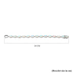 Ethiopian Welo Opal Bracelet (Size - 7.5) in Platinum Overlay Sterling Silver 17.25 Ct, Silver Wt. 14.00 Gms