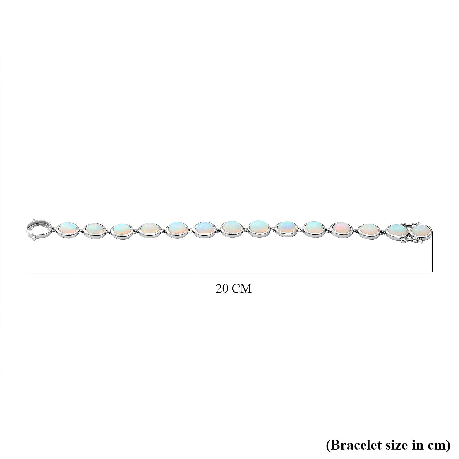 Ethiopian Welo Opal Bracelet (Size - 7.5) in Platinum Overlay Sterling Silver 17.25 Ct, Silver Wt. 14.00 Gms 8962610 4