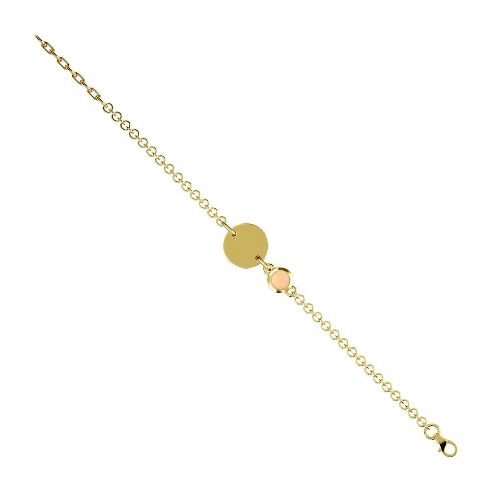 Ethiopian Welo Opal Bracelet (Size 5 with 1 inch Extender) in 14K Gold Overlay Sterling Silver, Silver Wt 5.61 Gms