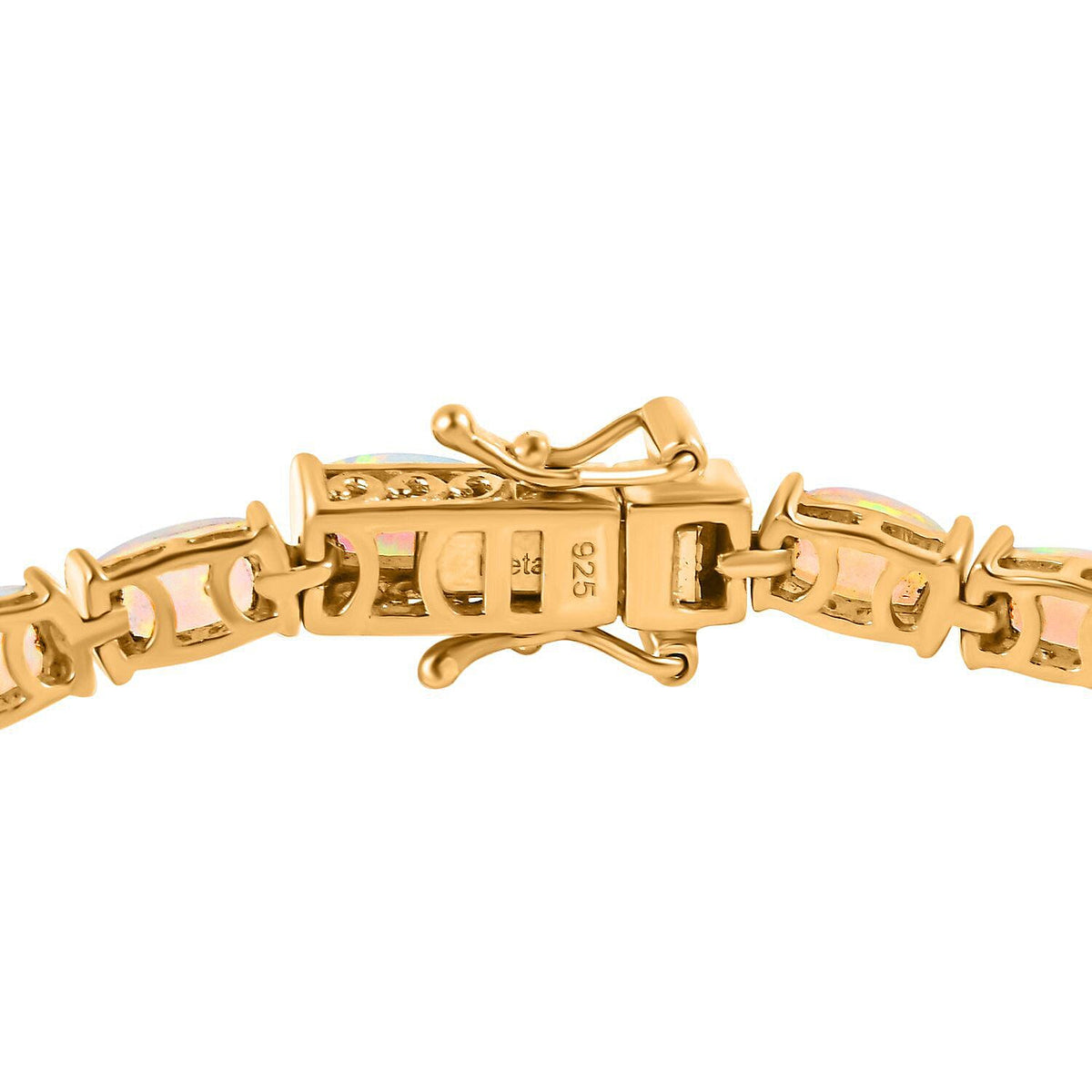 Ethiopian Welo Opal Bracelet (Size - 7.5) in 18K Yellow Gold Vermeil Plated Sterling Silver 8.40 Ct, Silver Wt. 11.39 Gms. 7343401 4