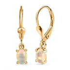 Ethiopian Welo Opal Lever Back Earrings in 18K Vermeil Yellow Gold Plated Sterling Silver