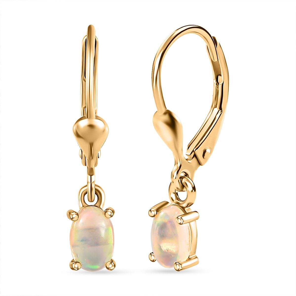 Ethiopian Welo Opal Drop Earrings in Vermeil 14K Gold Plated Sterling Silver 8954164 0