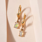Ethiopian Welo Opal Lever Back Earrings in 18K Vermeil Yellow Gold Plated Sterling Silver
