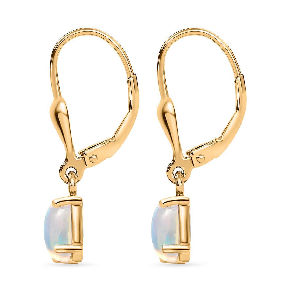 Ethiopian Welo Opal Drop Earrings in Vermeil 14K Gold Plated Sterling Silver 8954164 4