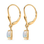 Ethiopian Welo Opal Lever Back Earrings in 18K Vermeil Yellow Gold Plated Sterling Silver