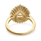 Ethiopian Welo Opal, Emerald and Natural Zircon Ring in 18K Yellow Gold Vermeil Plated Sterling Silver 1.861 Ct.