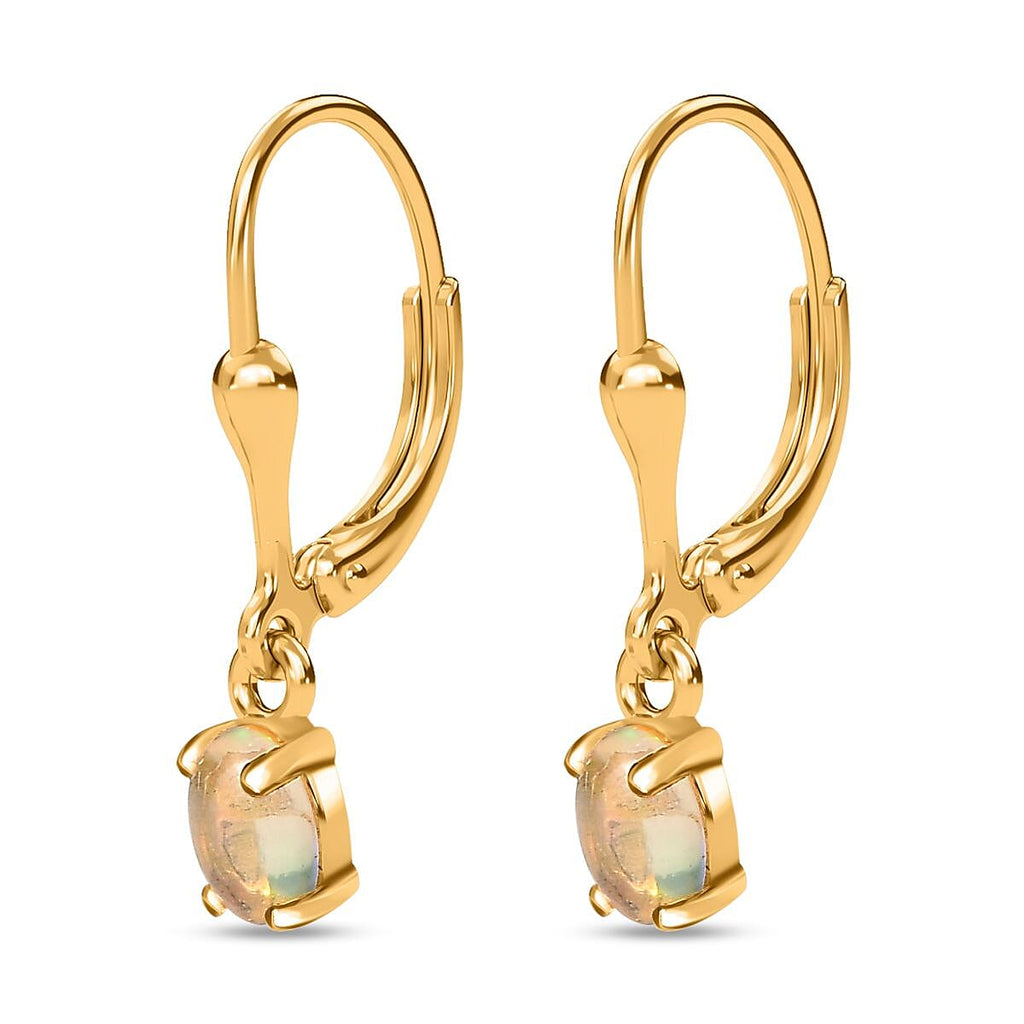 Royal Bali Collection - D'Joy Ethiopian Welo Opal Lever Back Earrings in 18K Vermeil Yellow Gold Plated Sterling Silver