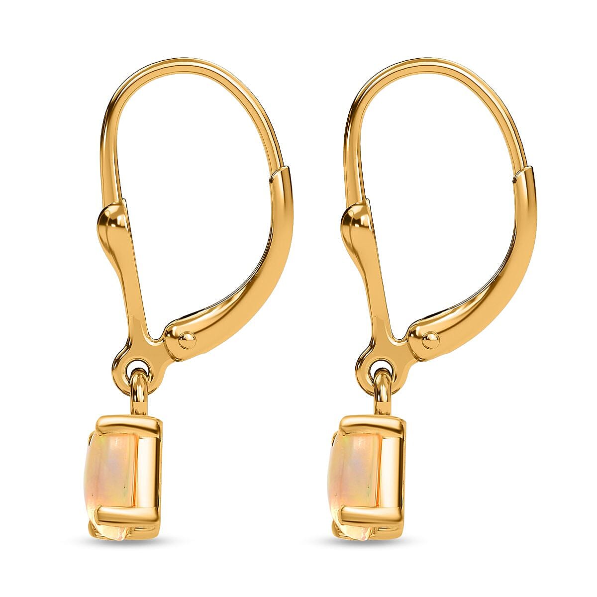 Royal Bali Collection - D'Joy Ethiopian Welo Opal Lever Back Earrings in 18K Vermeil Yellow Gold Plated Sterling Silver 7837417 5