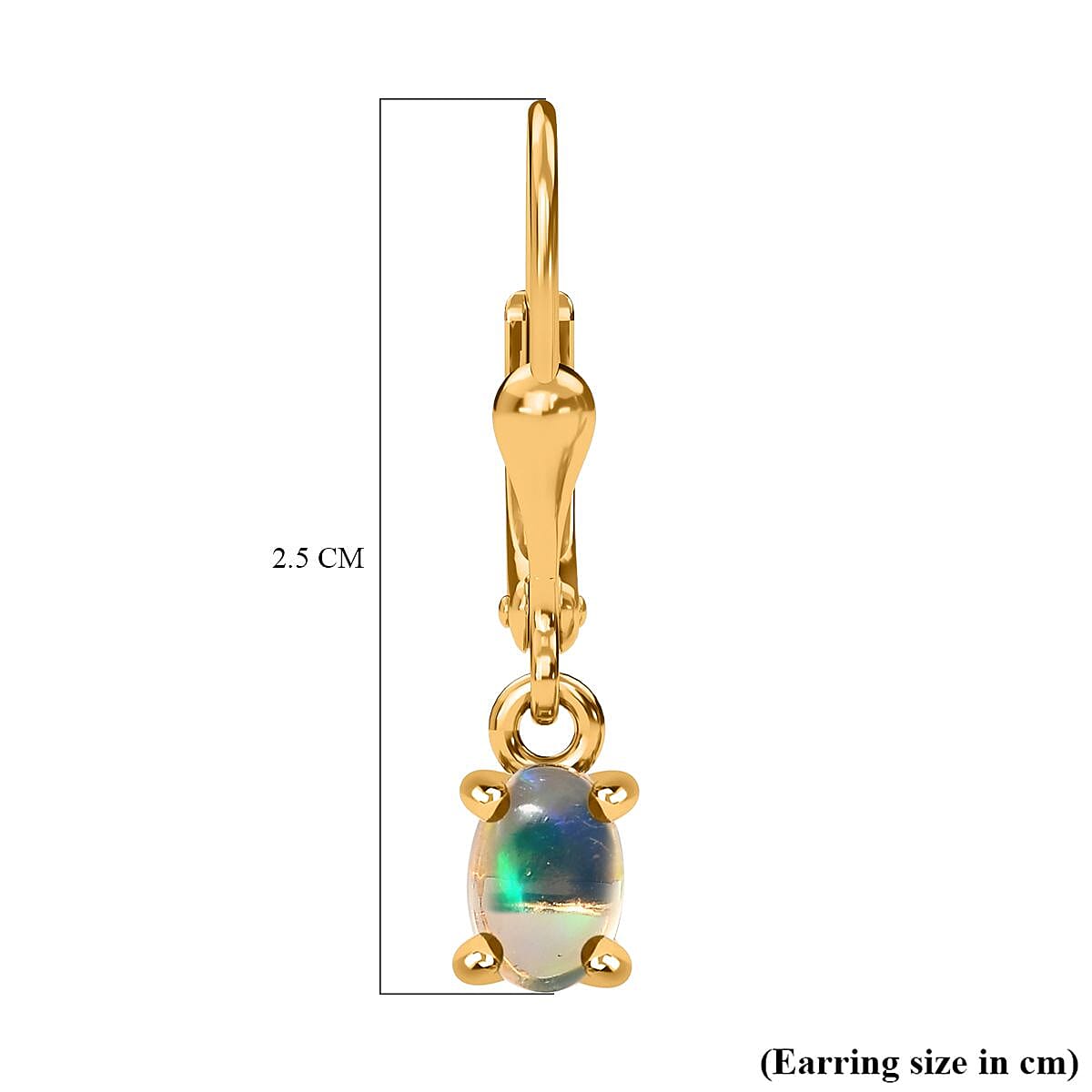 Royal Bali Collection - D'Joy Ethiopian Welo Opal Lever Back Earrings in 18K Vermeil Yellow Gold Plated Sterling Silver 7837417 6
