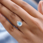 Ethiopian Welo Opal & Natural Zircon Ring in Platinum Overlay Sterling Silver 1.39 Ct.