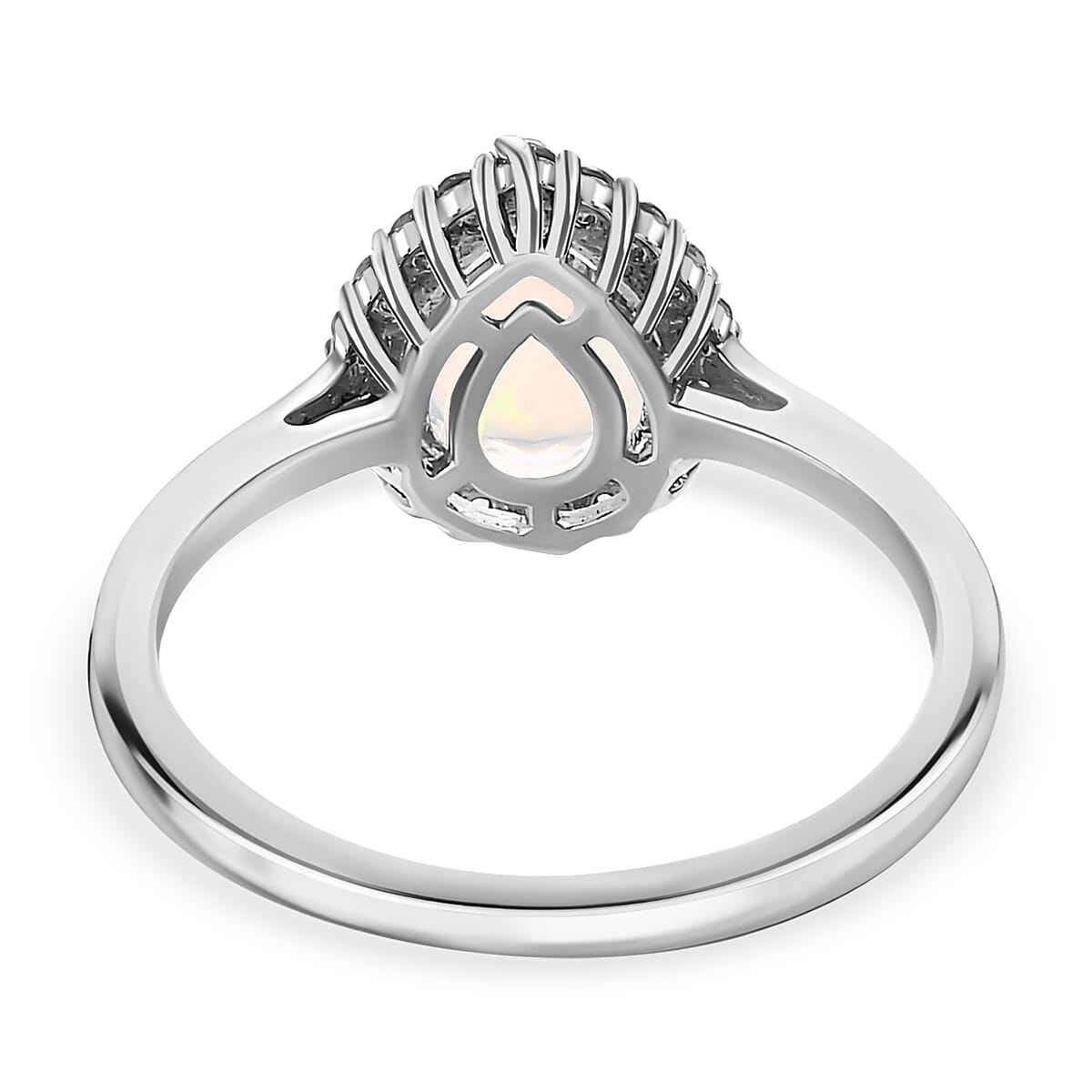 Ethiopian Welo Opal &amp; Natural Zircon Ring in Platinum Overlay Sterling Silver 1.39 Ct. 7522541 11