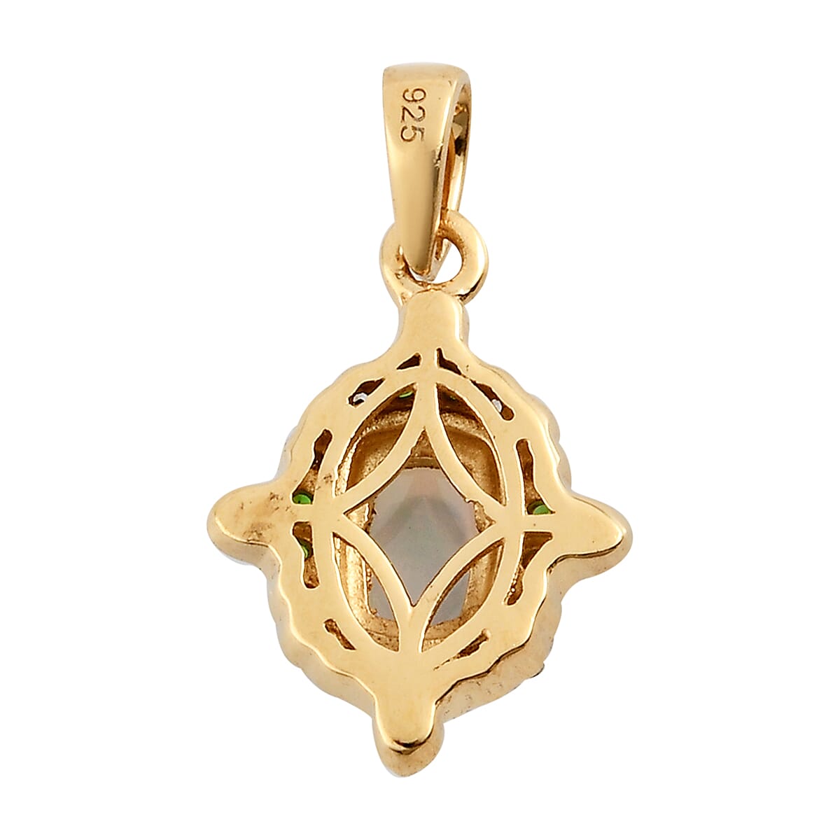 Ethiopian Welo Opal, Natural Chrome Diopside &amp; Natural Zircon Pendant in 14K Gold Overlay Sterling Silver 7191459 4