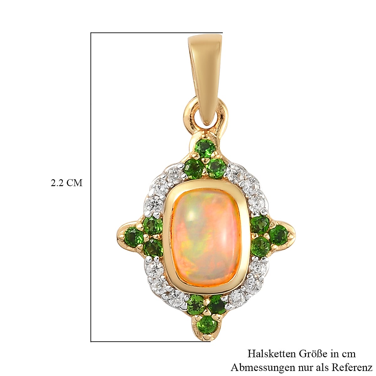 Ethiopian Welo Opal, Natural Chrome Diopside &amp; Natural Zircon Pendant in 14K Gold Overlay Sterling Silver 7191459 5