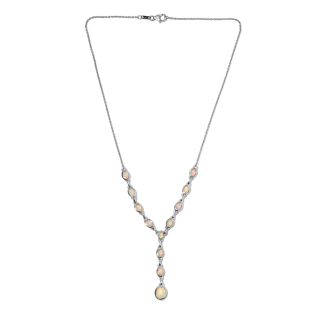 Ethiopian Welo Opal Necklace (Size - 18) in Platinum Overlay Sterling Silver 4.52 Ct