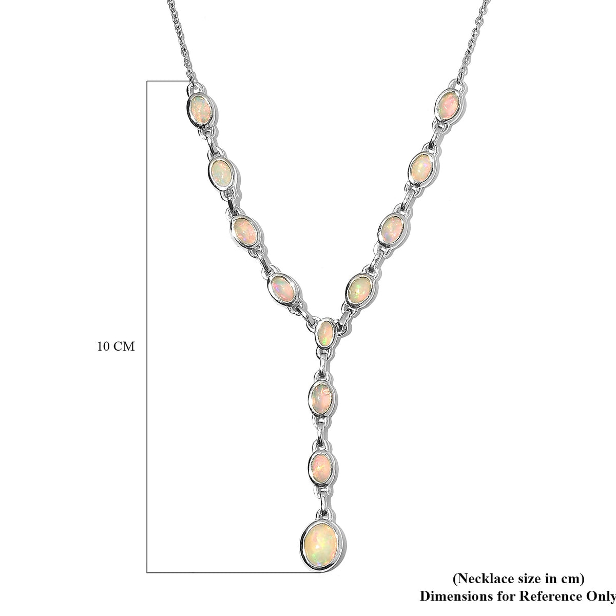 Ethiopian Welo Opal Necklace (Size - 18) in Platinum Plated Sterling Silver 4.52 Ct, Silver Wt. 8.00 Gms 7887655 6