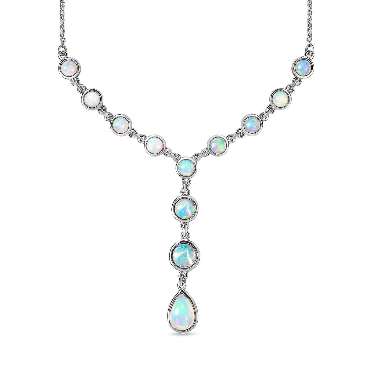 Ethiopian Welo Opal Necklace (Size - 20) in Platinum Overlay Sterling Silver 3.13 Ct, Silver Wt. 7.33 Gms 7162712 0