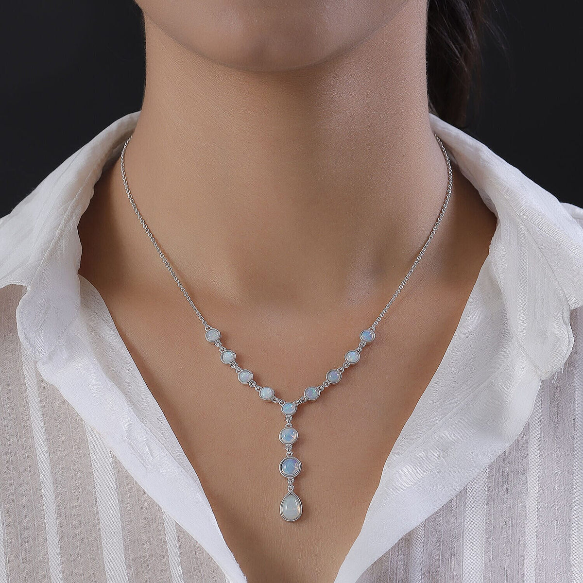 Ethiopian Welo Opal Necklace (Size - 20) in Platinum Overlay Sterling Silver 3.13 Ct, Silver Wt. 7.33 Gms 7162712 2
