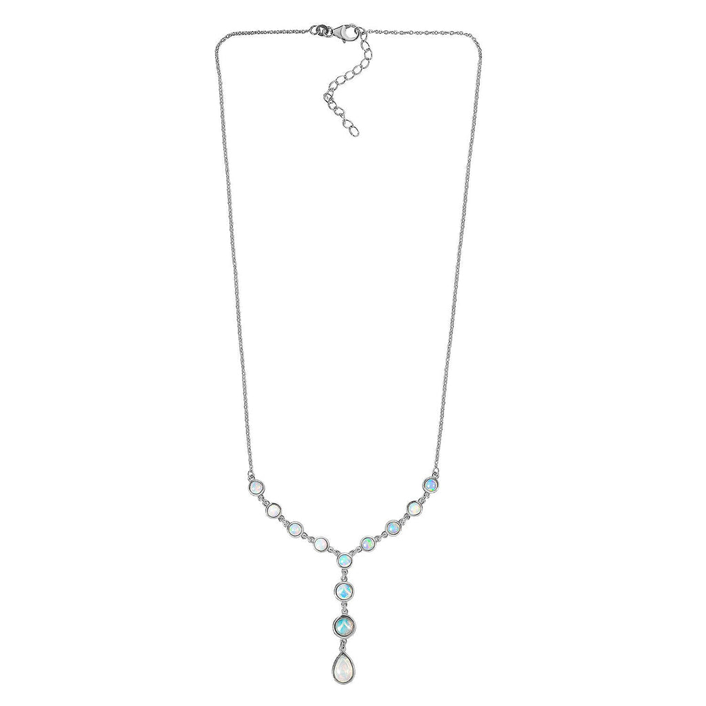 Ethiopian Welo Opal Necklace (Size - 20) in Platinum Overlay Sterling Silver 3.13 Ct, Silver Wt. 7.33 Gms
