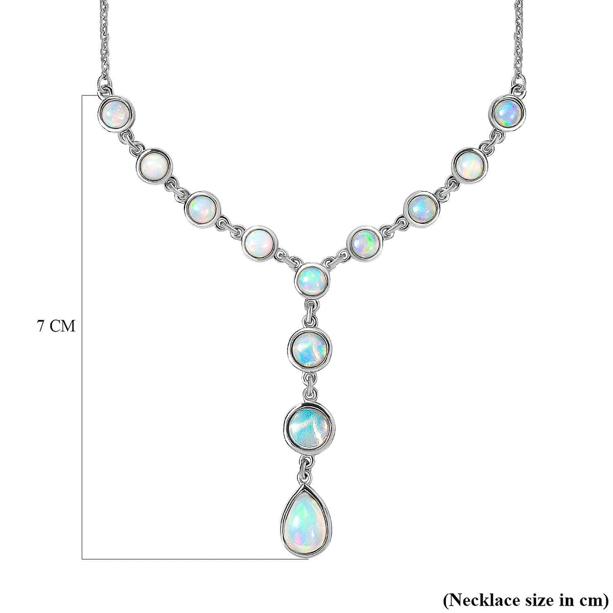 Ethiopian Welo Opal Necklace (Size - 20) in Platinum Overlay Sterling Silver 3.13 Ct, Silver Wt. 7.33 Gms 7162712 6