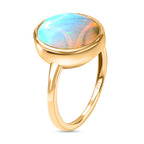Ethiopian Welo Opal Solitaire Ring in 18K Vermeil Yellow Gold Plated Sterling Silver 2.78 Ct