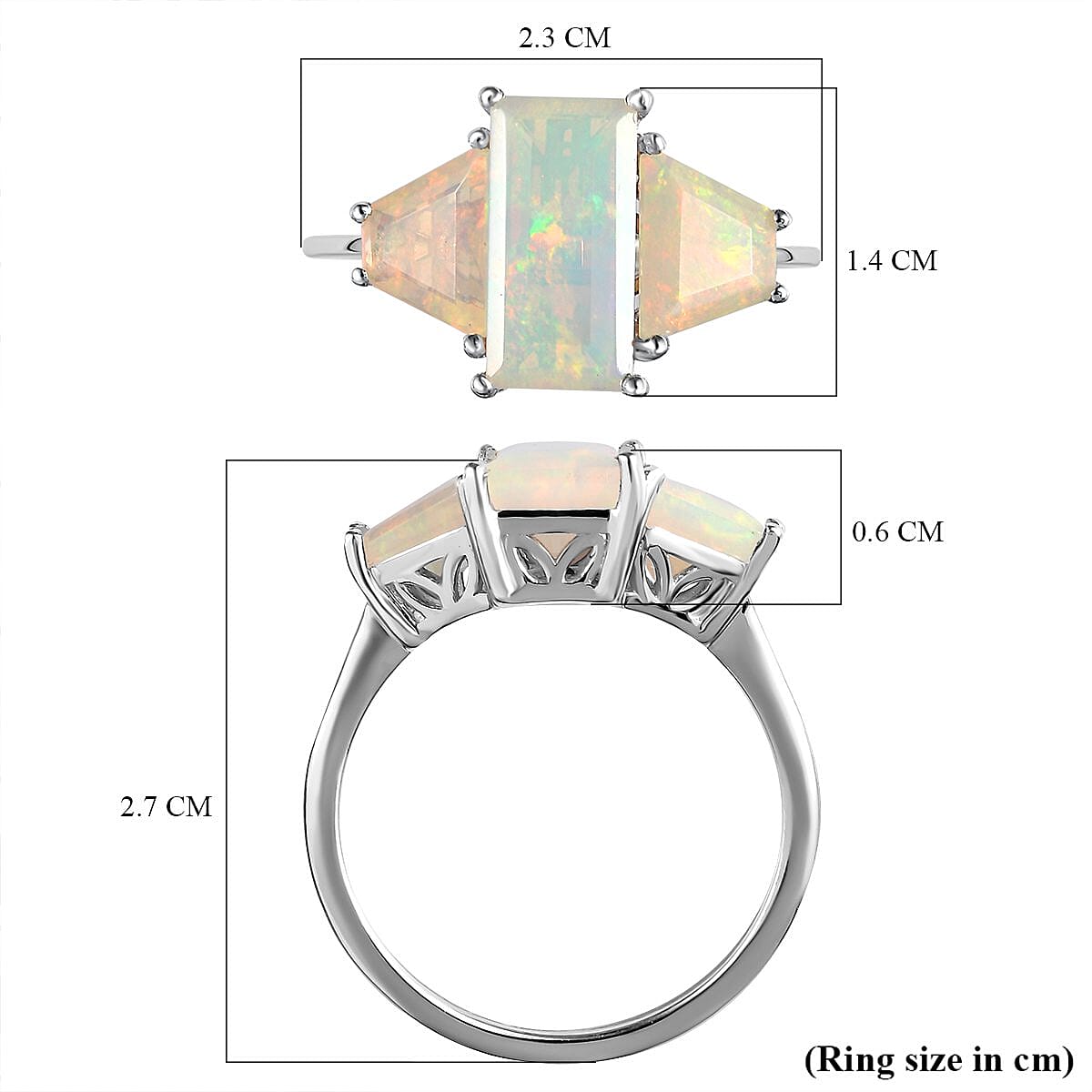 Ethiopian Welo Opal Ring in Platinum Overlay Sterling Silver 3.00 Ct. 7166964 11