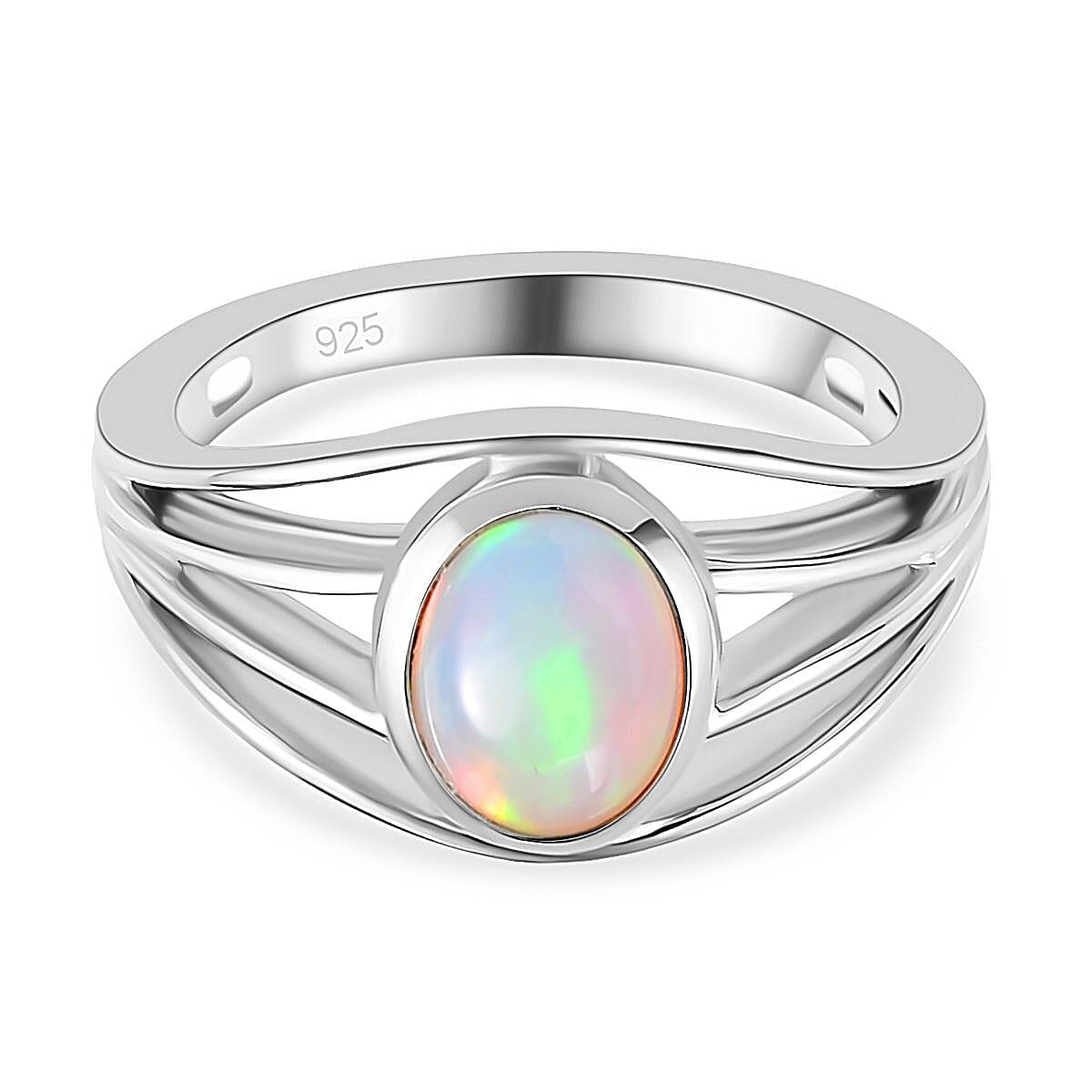 Ethiopian Welo Opal Ring in Platinum Overlay Sterling Silver 7188900 0
