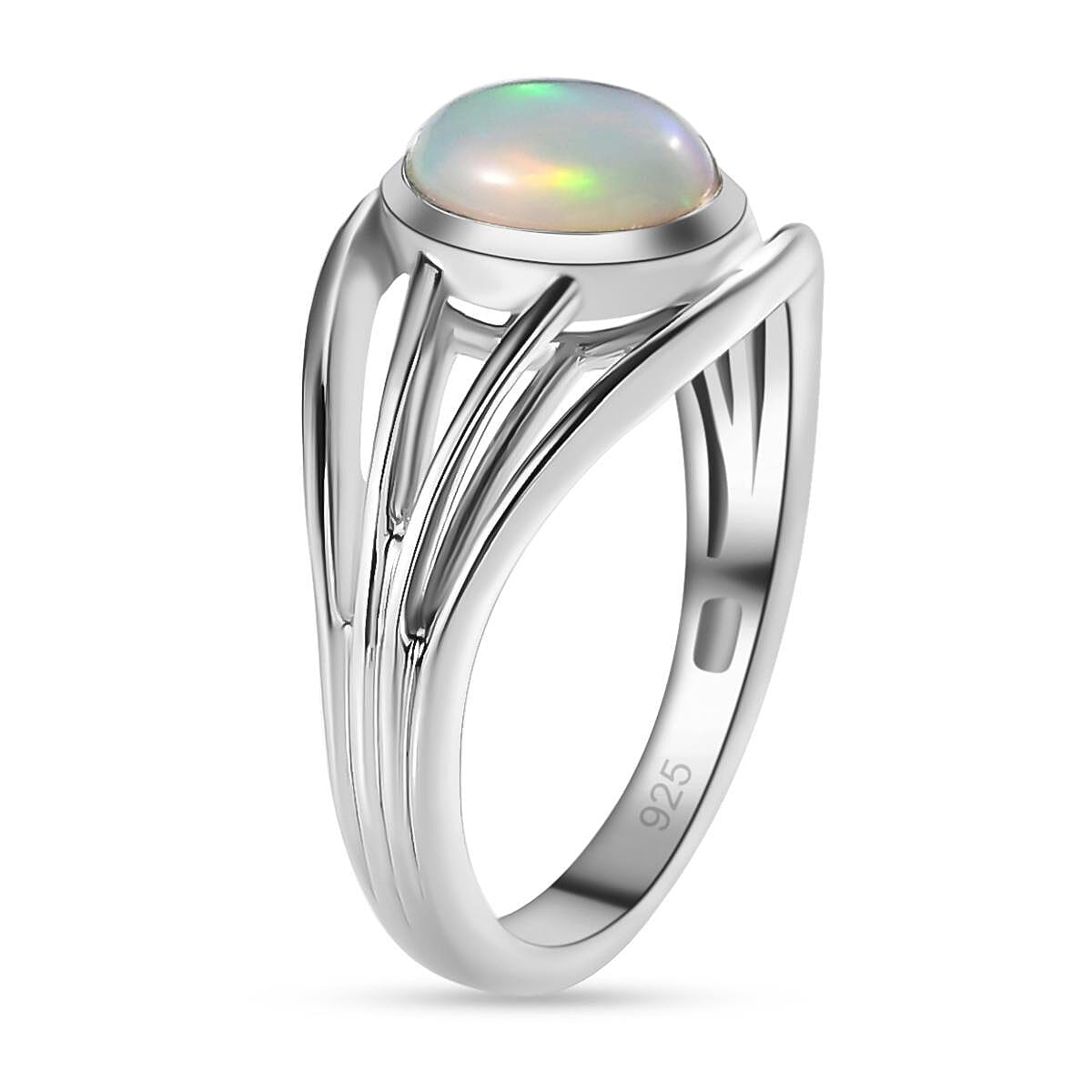 Ethiopian Welo Opal Ring in Platinum Overlay Sterling Silver 7188900 4