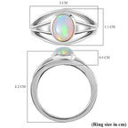 Ethiopian Welo Opal Ring in Platinum Overlay Sterling Silver