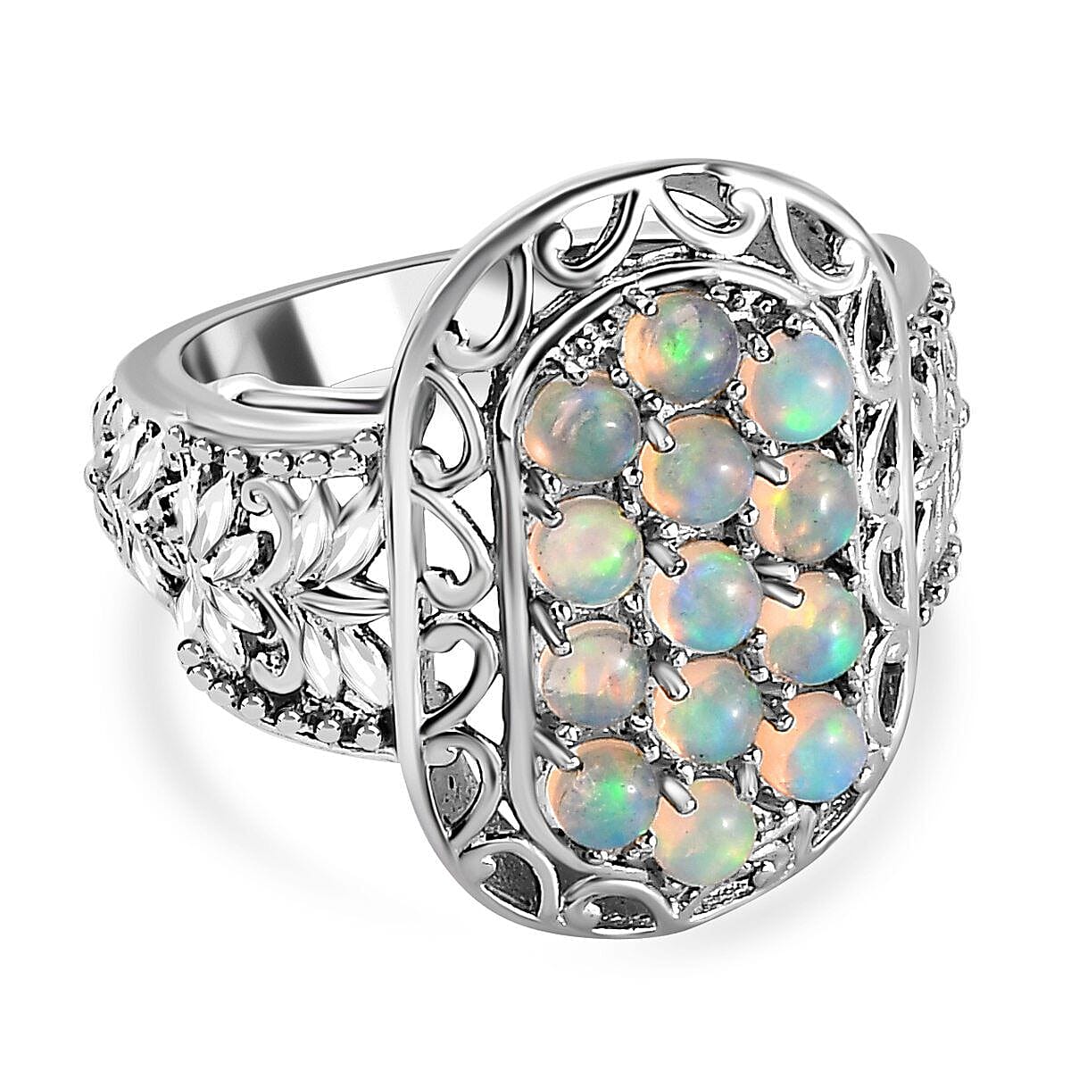 Ethiopian Welo Opal Ring in Stainless Steel 1.26 Ct 7230722 0
