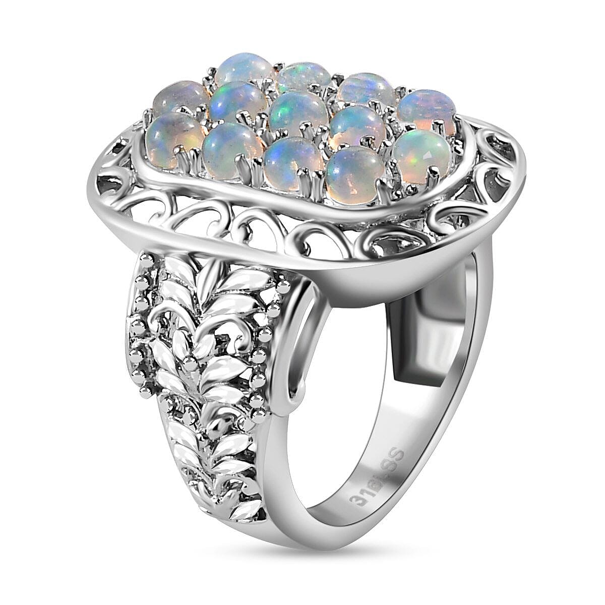 Ethiopian Welo Opal Ring in Stainless Steel 1.26 Ct 7230722 6
