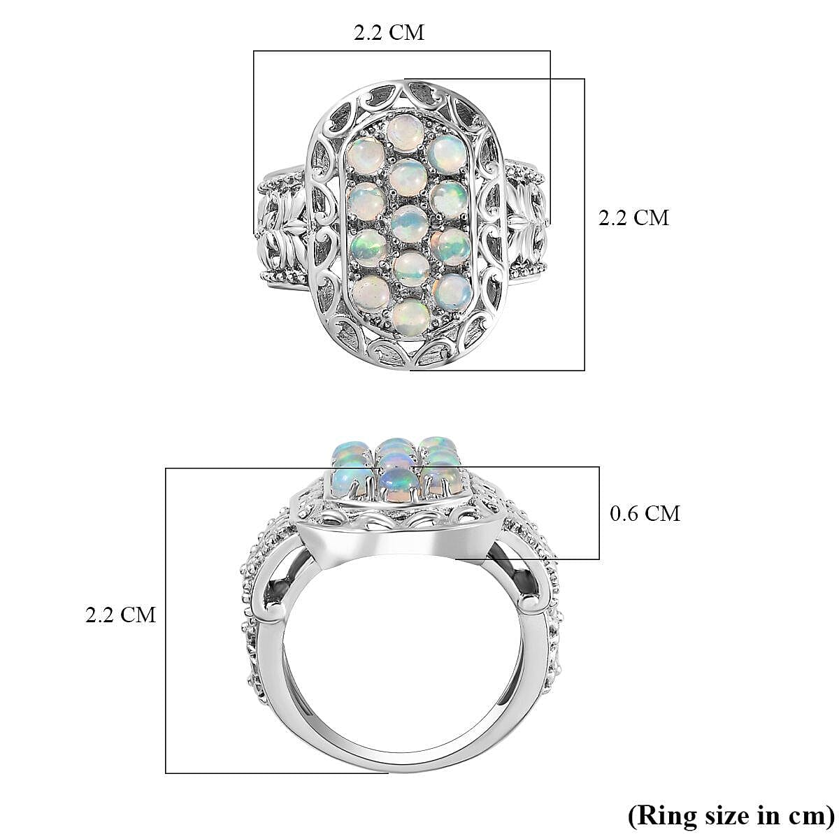 Ethiopian Welo Opal Ring in Stainless Steel 1.26 Ct 7230722 10