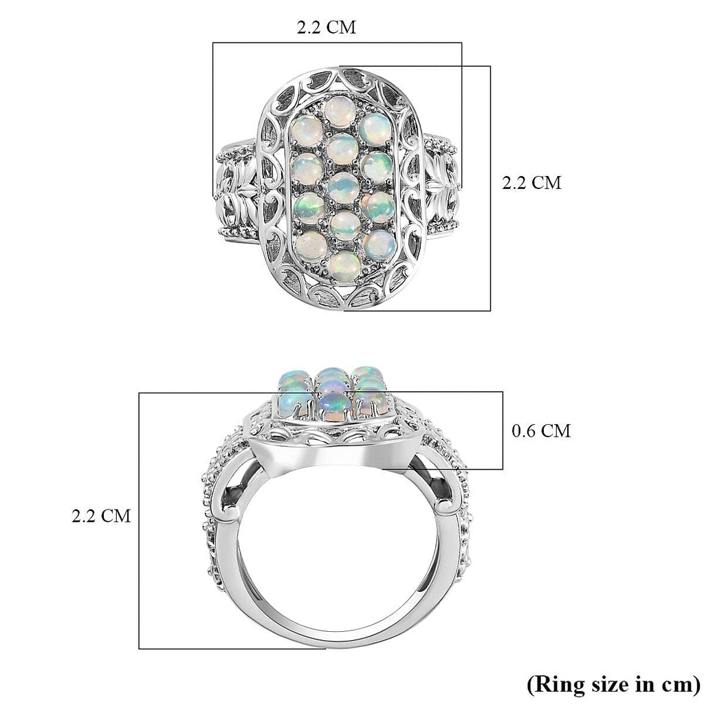 Ethiopian Welo Opal Ring in Stainless Steel 1.26 Ct