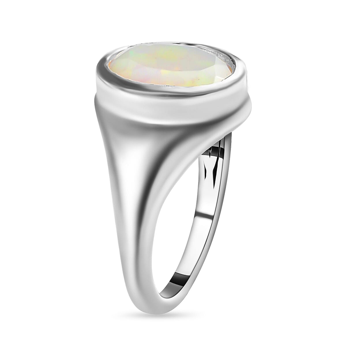 Ethiopian Welo Opal Solitaire Ring in Platinum Overlay Sterling Silver 2.10 Ct 7159390 4