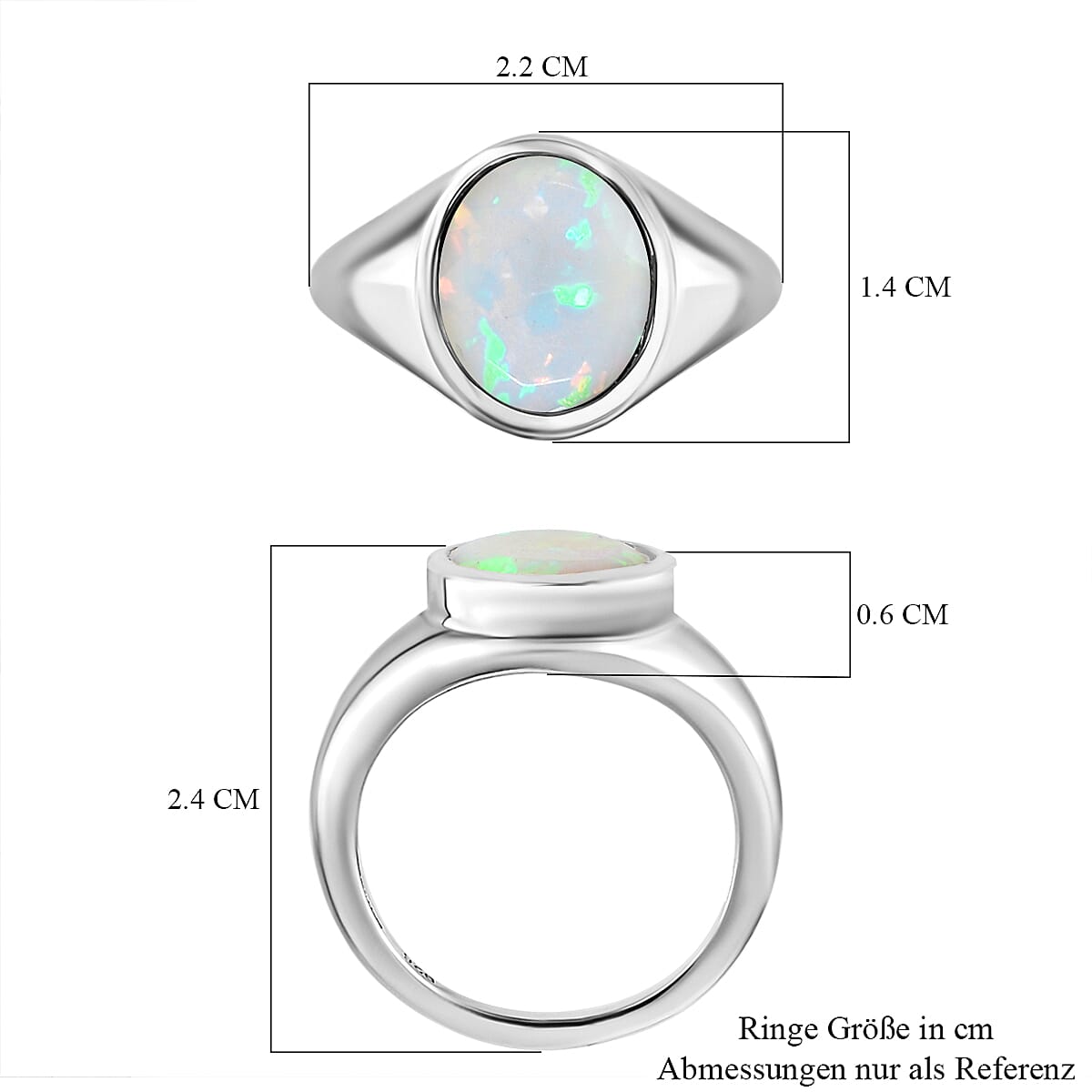 Ethiopian Welo Opal Solitaire Ring in Platinum Overlay Sterling Silver 2.10 Ct 7159390 6