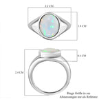 Ethiopian Welo Opal Solitaire Ring in Platinum Overlay Sterling Silver 2.10 Ct