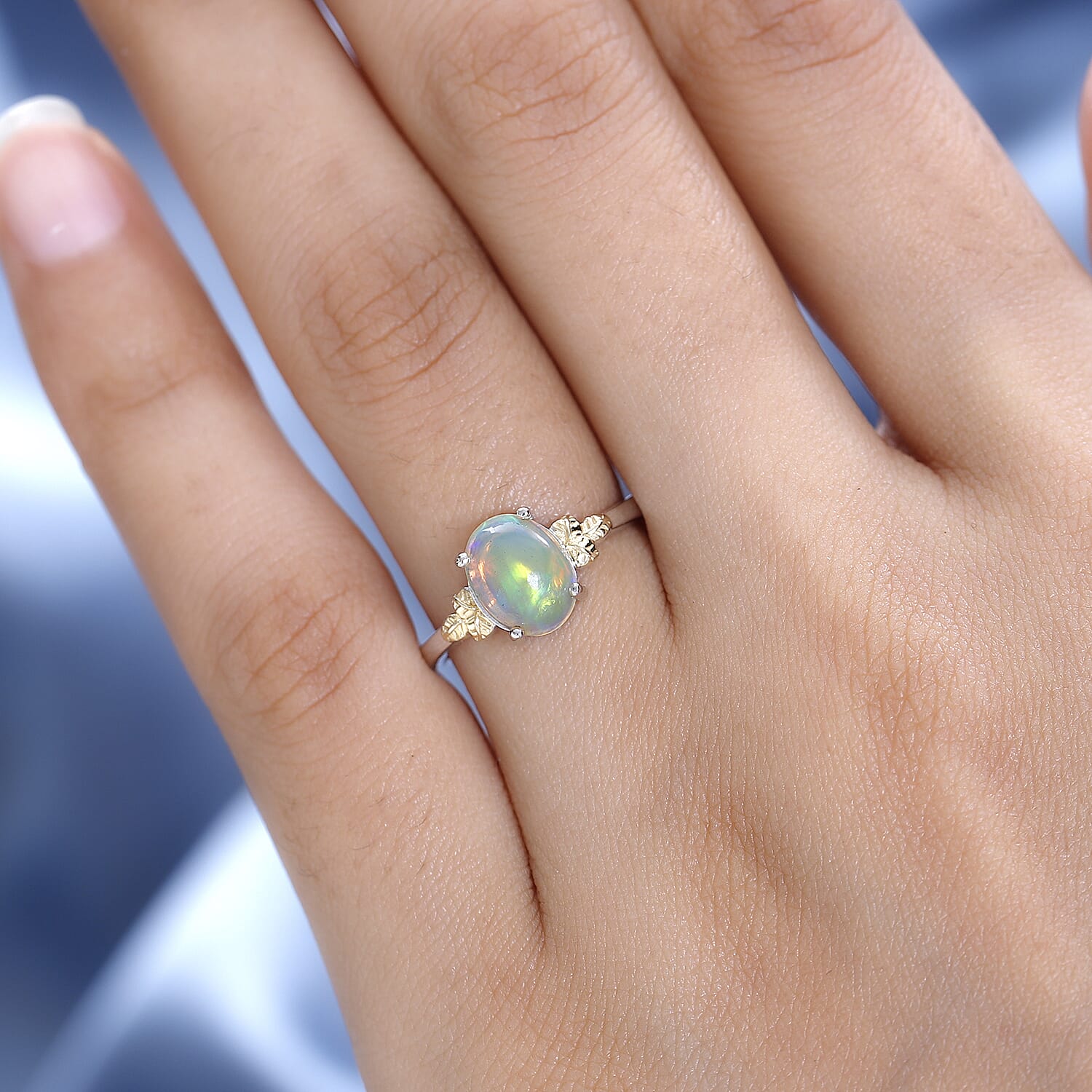Ethiopian Welo Opal Solitaire Ring in Two-Tone Plated Sterling Silver 1.13 Ct 7612536 3