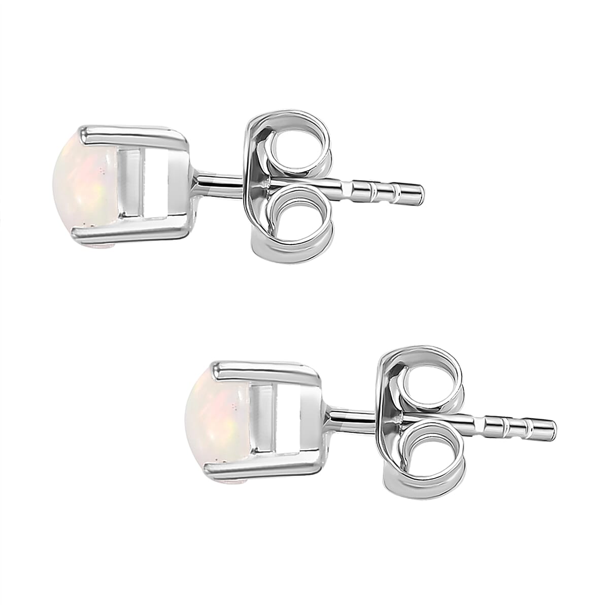 Ethiopian Welo Opal Solitaire Stud Earrings in Sterling Silver 7519979 4