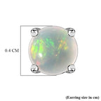Royal Bali Collection - Ethiopian Welo Opal Sterling Silver Solitaire Stud Earrings with Push Back
