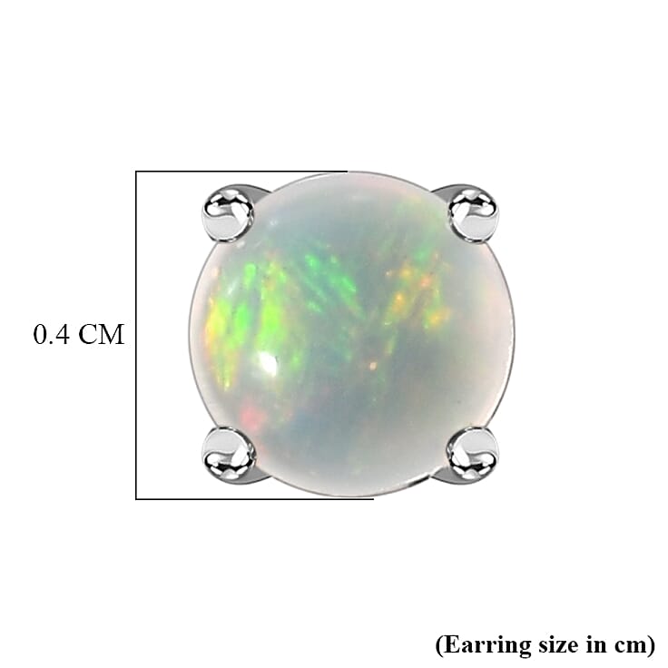 Ethiopian Welo Opal Solitaire Stud Earrings in Sterling Silver 7519979 5