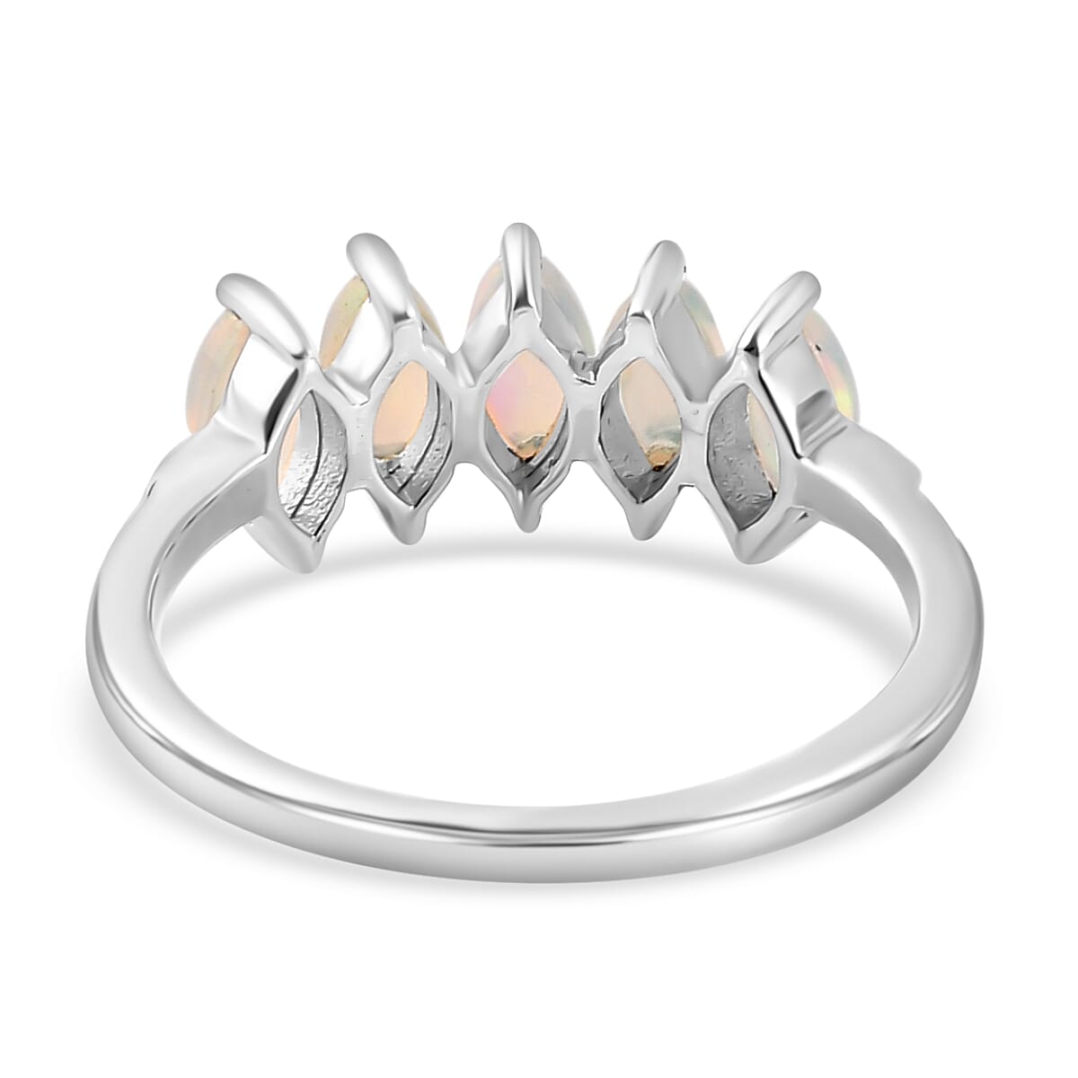 Ethiopian Welo Opal 5 Stone Ring in Platinum Overlay Sterling Silver 7159428 5