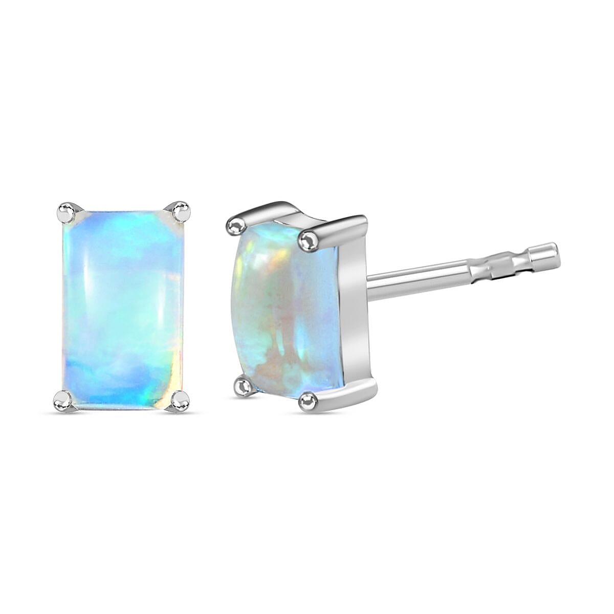 Ethiopian Welo Opal Stud Earrings in Sterling Silver 8894921 0