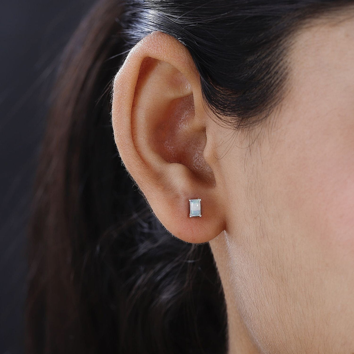 Ethiopian Welo Opal Stud Earrings in Sterling Silver 8894921 3