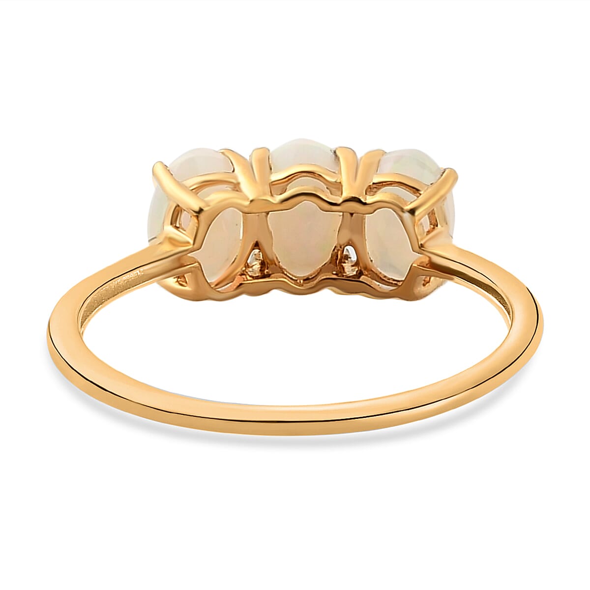 Ethiopian Welo Opal Trilogy Ring in 18K Vermeil Yellow Gold Overlay Sterling Silver. 7442450 5