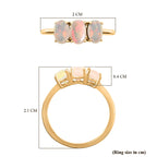 Ethiopian Welo Opal Trilogy Ring in Platinum Overlay Sterling Silver