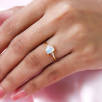 Ethiopian Welo Opal and Diamond Ring in 18K Vermeil Yellow Gold Plated Sterling Silver 0.594 Ct